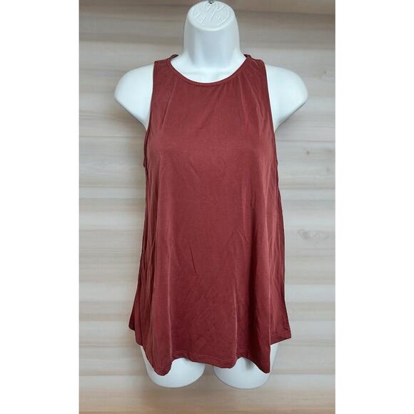 Lulus Rosella Marsala Tank Top Sz Small Sleeveless Back Slit Blouse Loose New - Picture 4 of 10
